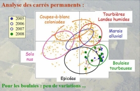 Relevés phytosociologiques 2005-2008 Boulaies tourbeuses
