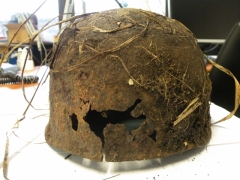 Casque parachutiste allemand - Bataille des Ardennes