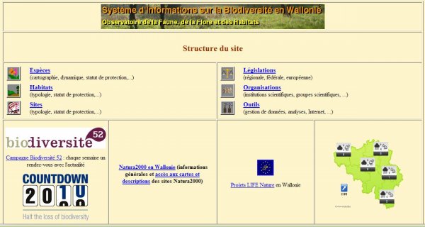 Copie d'écran du SIBW en 2010