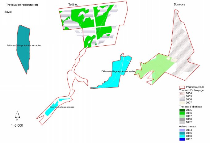 Plan de restauration de 3 sites