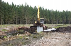 Enfoncement des palplanches à Saint-Hubert